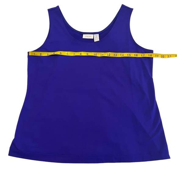 Chico’s Essential Scoop Neck Top in Purple Blue size 2 Medium women’s - Picture 6 of 8